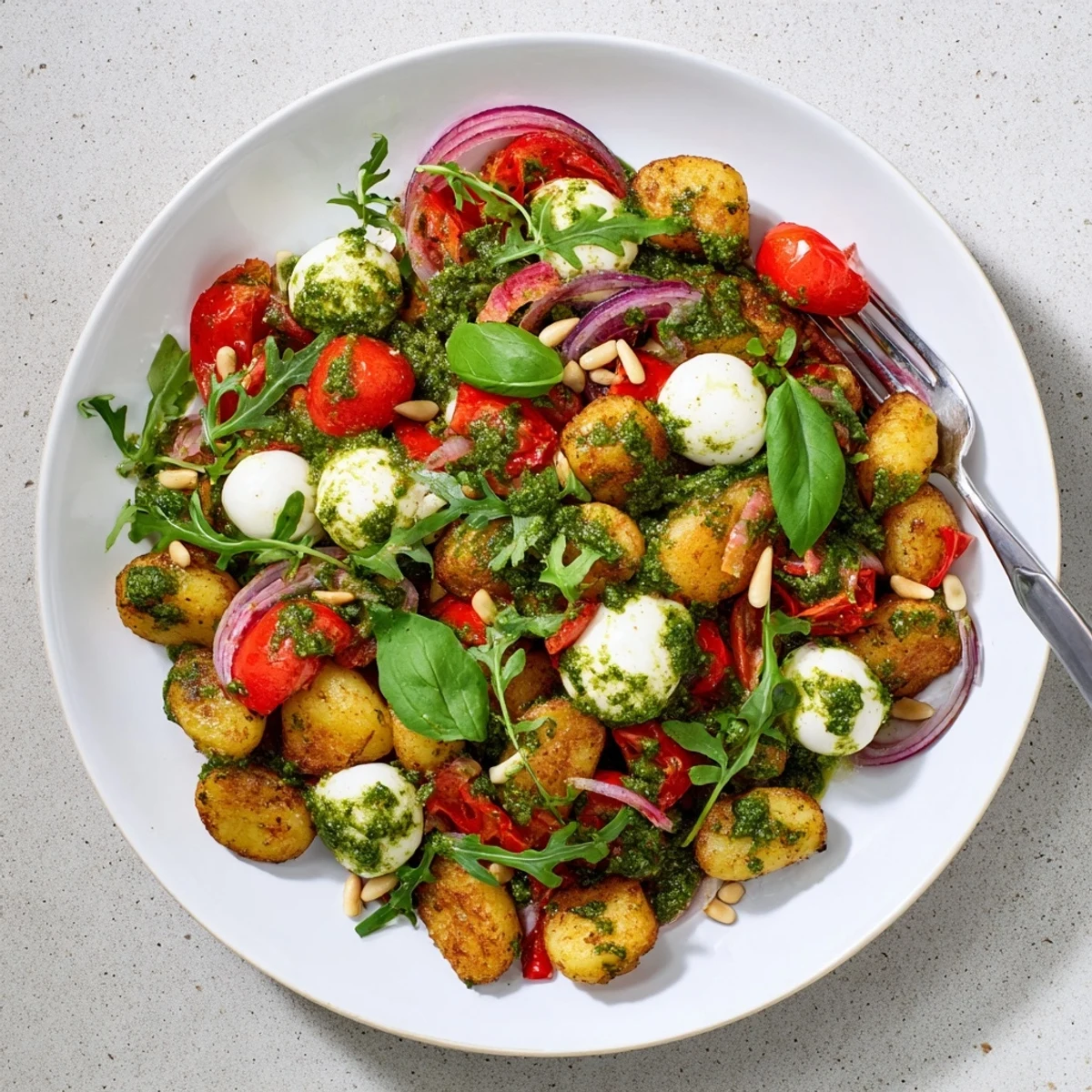 Easy Roasted Gnocchi Pesto Mozzarella