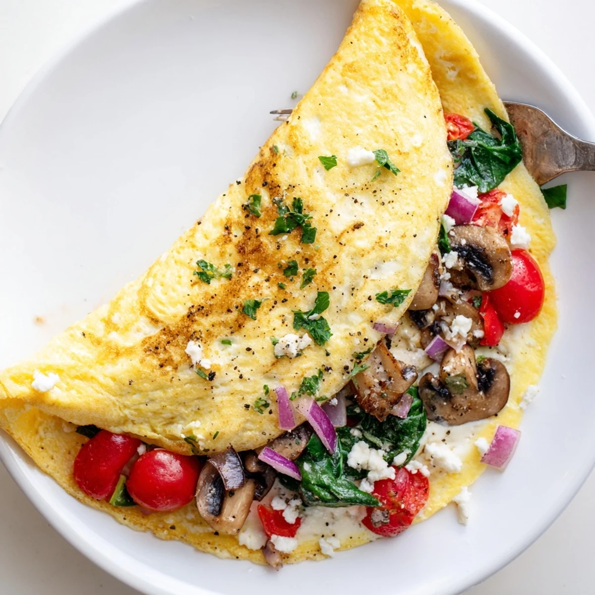 Healthy Egg White Omelette with Vegetables served warm beside whole-grain toast.
