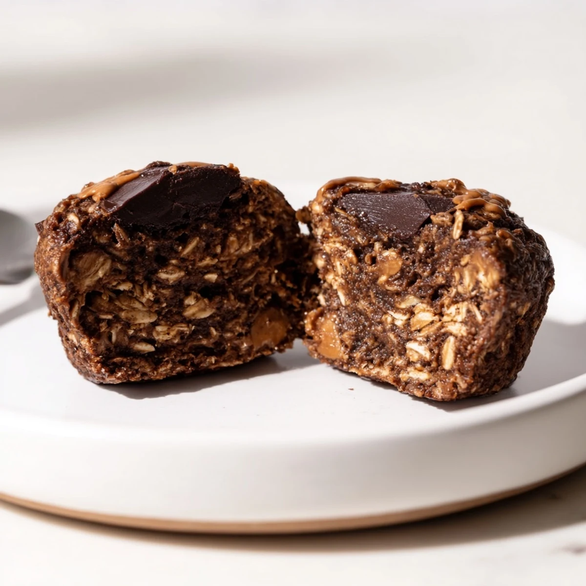 Chilled Brownie Protein Bites studded with dark chocolate, peanut butter aroma