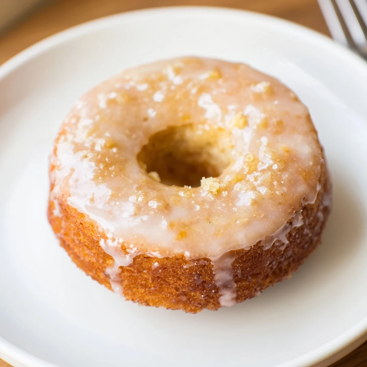 Warm Banana Donuts with golden tops, moist crumb, powdered glaze sheen