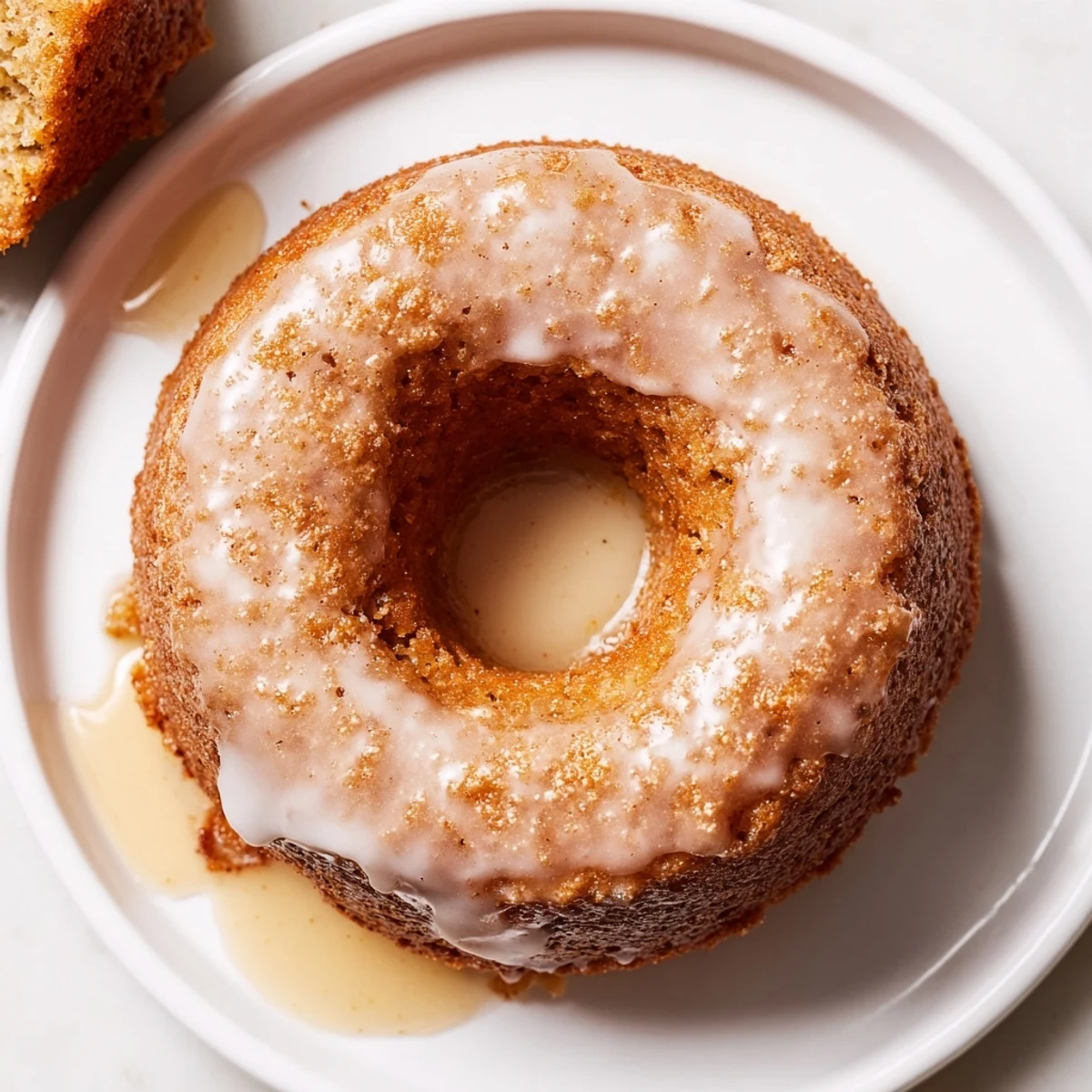 Banana Donuts stacked on a plate, cinnamon aroma, ideal breakfast treat
