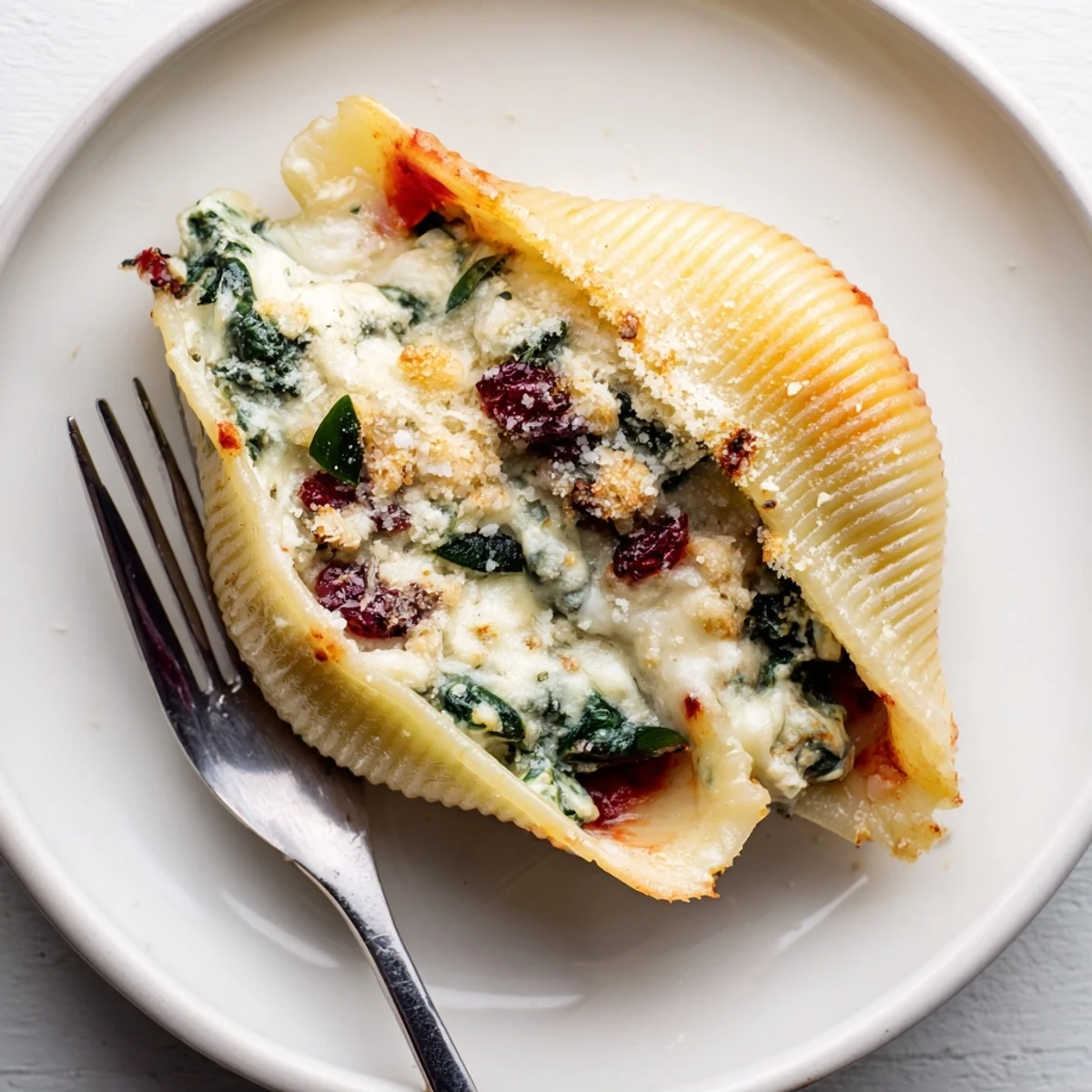 Comforting Festive Christmas Stuffed Pasta served hot with crusty bread and red wine