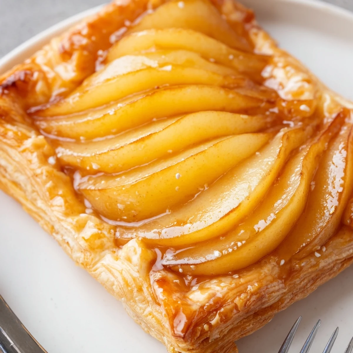 Homestyle Pear Puff Pastry Recipe baking on parchment, edges golden and buttery