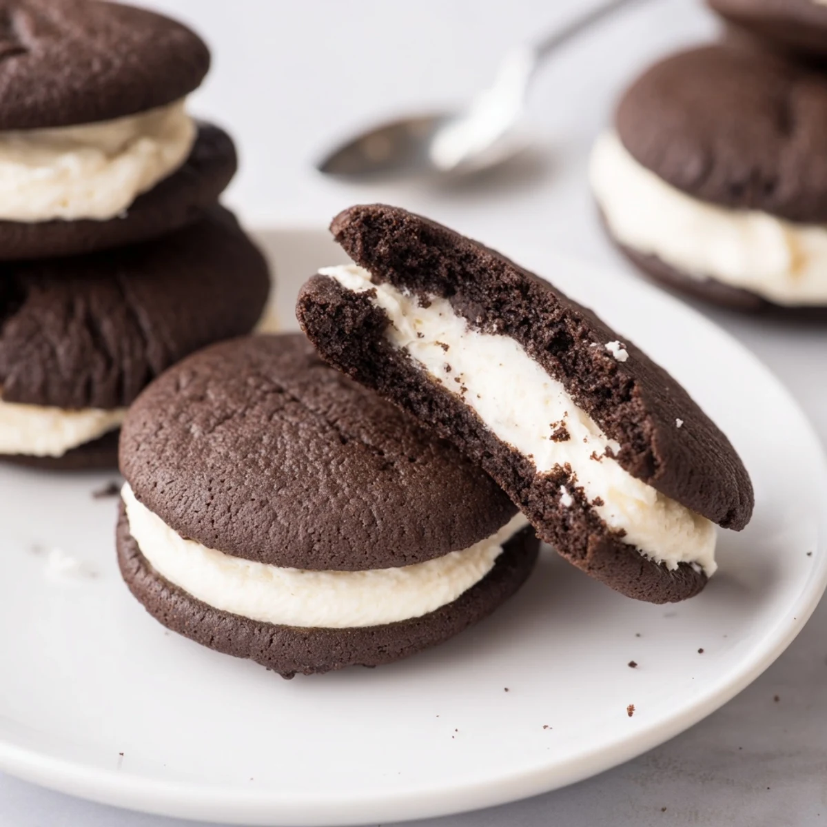 A bowl of Homemade Oreo Style Cookies beside a cold glass of milk