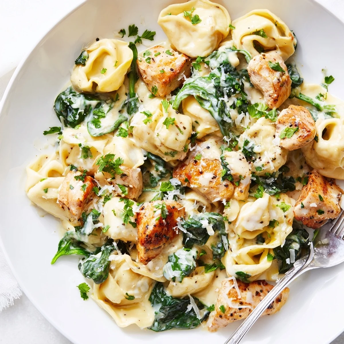 Creamy Garlic Chicken Tortellini