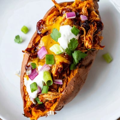 BBQ Chicken Stuffed Sweet Potatoes